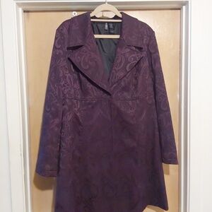 BISOU BISOU Women's Purple Paisley Coat SZ.XL